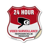 24 Hour Surveillance Shield Sign Video Surveillance Trespassers Will Be Prosecuted