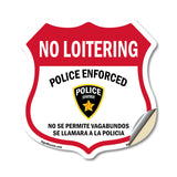 Bilingual No Loitering Police Enforced No Se Permite Vagabundos Se Llamara A La Policia (English / Spanish)