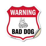 Dog Warning Shield Sign Bad Dog
