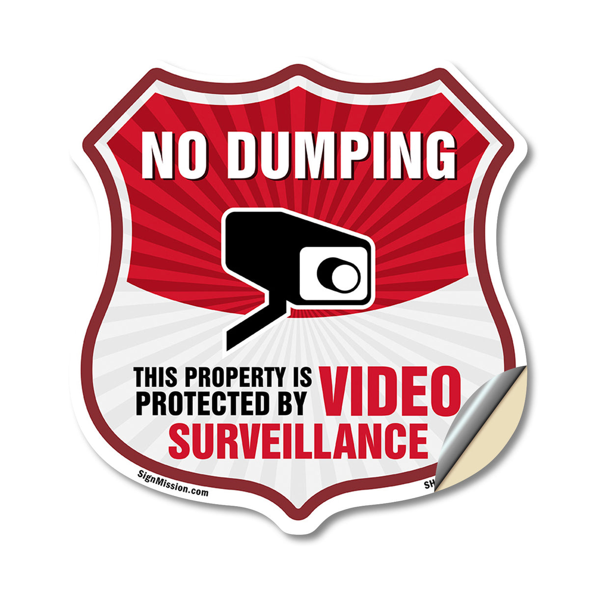No Dumping Shield Sign This Property Is Protected By Video Surveillance