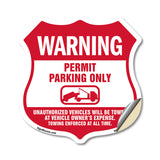 No Parking Without Permit Warning Permit Parking Only Unauthorized Vehicles Will Be Towed At Vehicle Owners Expense