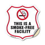 No Smoking Shield Label Set This Is A Smoke Free Facility