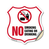 No Smoking Shield Sign No Smoking Eating Or Drinking