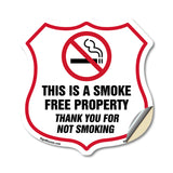 No Smoking Shield Sign This Is A Smoke Free Property Thank You For Not Smoking