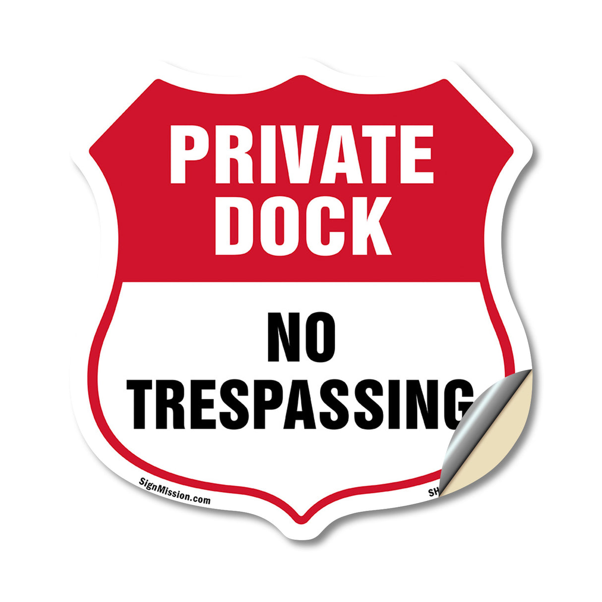 Private Dock Shield Sign No Trespassing