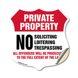 Private Property Shield Label Set No Soliciting Loitering Trespassing All Offenders Will Be Prosecuted To The Full Extent Of Law