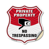 Private Property Shield Sign No Trespassing