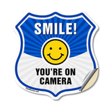 Smile You're On Camera Shield Sign Smile You're On Camera