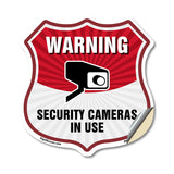 Video Surveillance Shield Sign Warning Security Cameras In Use