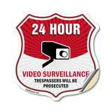 24 Hour Surveillance Shield Sign Video Surveillance Trespassers Will Be Prosecuted
