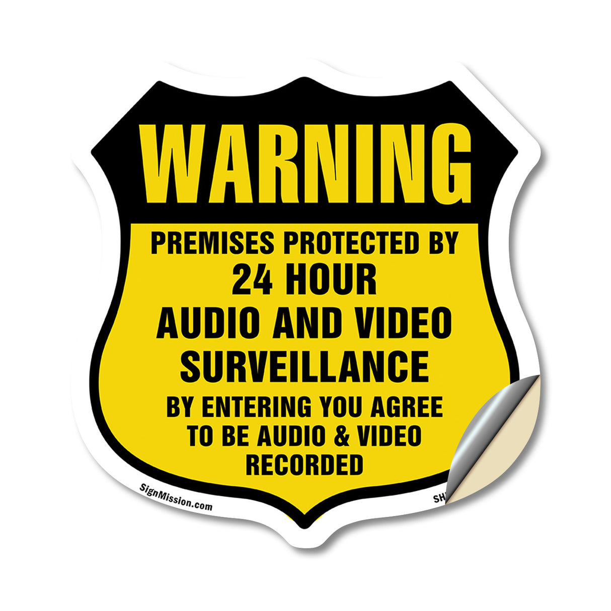 Warning Premises Protected By 24 Hour Audio And Video Surveillance By Entering You Agree To Be Audio & Video Recorded