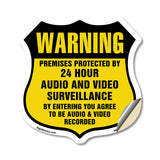 Warning Premises Protected By 24 Hour Audio And Video Surveillance By Entering You Agree To Be Audio & Video Recorded