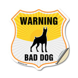 Beware Of Dog Shield Sign Warning Bad Dog