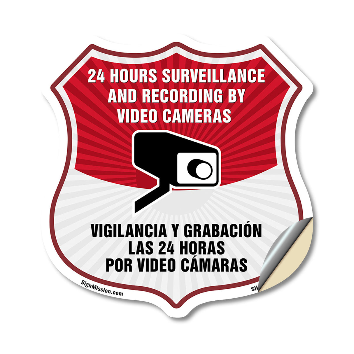 Bilingual 24 Hour Surveillance 24 Hour Surveillance And Recording By Video Cameras Vigilancia Y Grabacion (English / Spanish)