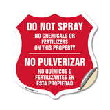 Bilingual No Spray Do Not Spray No Chemicals Or Fertilizers On This Property No Pulverizar (English / Spanish)