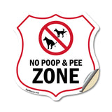 Dog Poop Shield Sign No Poop & Pee Zone
