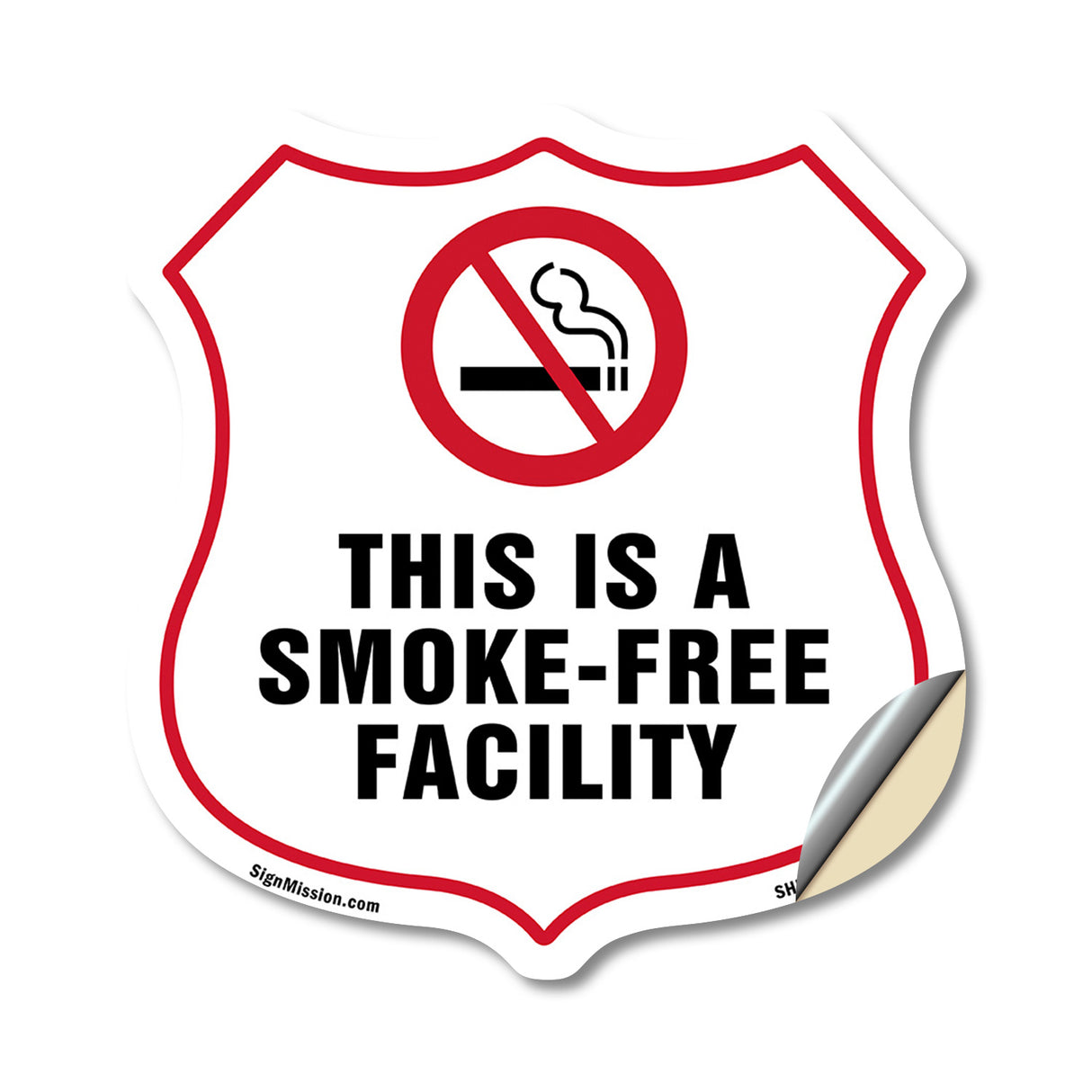No Smoking Shield Label Set This Is A Smoke Free Facility