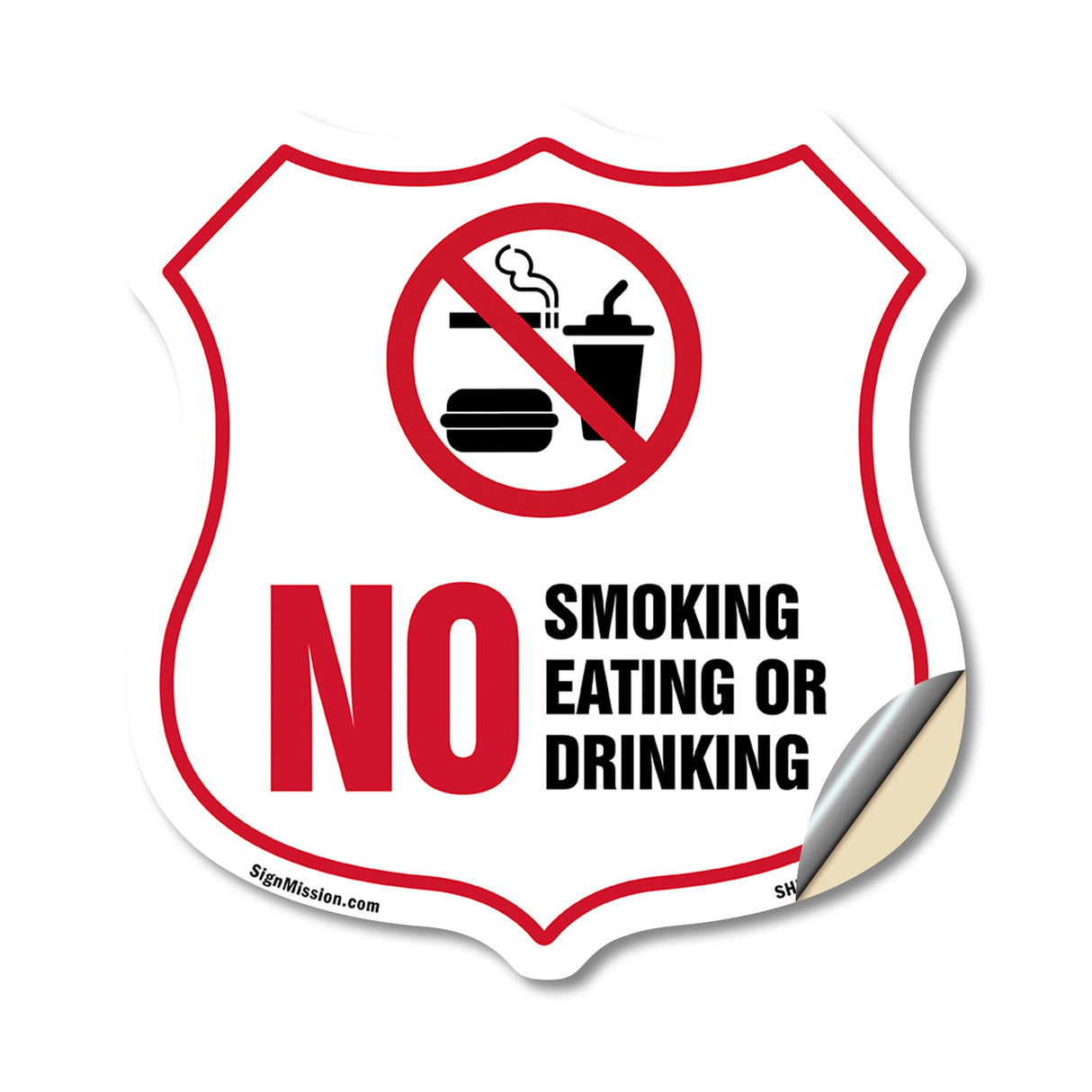 No Smoking Shield Sign No Smoking Eating Or Drinking