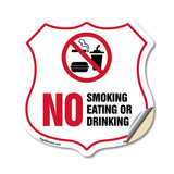 No Smoking Shield Sign No Smoking Eating Or Drinking