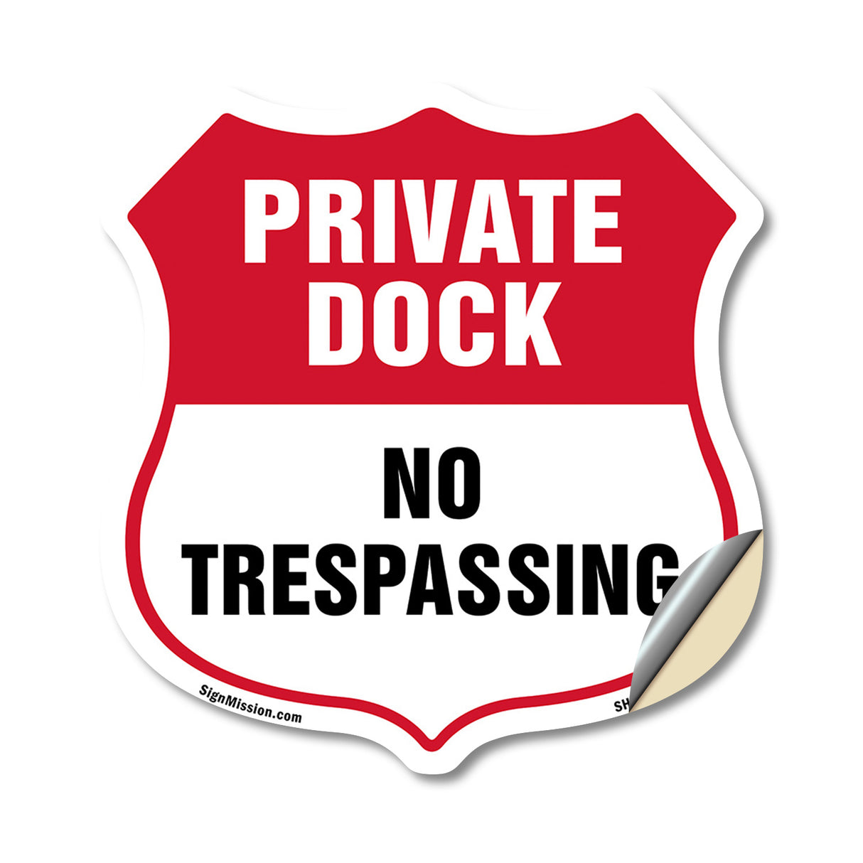 Private Dock Shield Sign No Trespassing