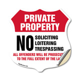Private Property Shield Label Set No Soliciting Loitering Trespassing All Offenders Will Be Prosecuted To The Full Extent Of Law