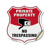 Private Property Shield Sign No Trespassing