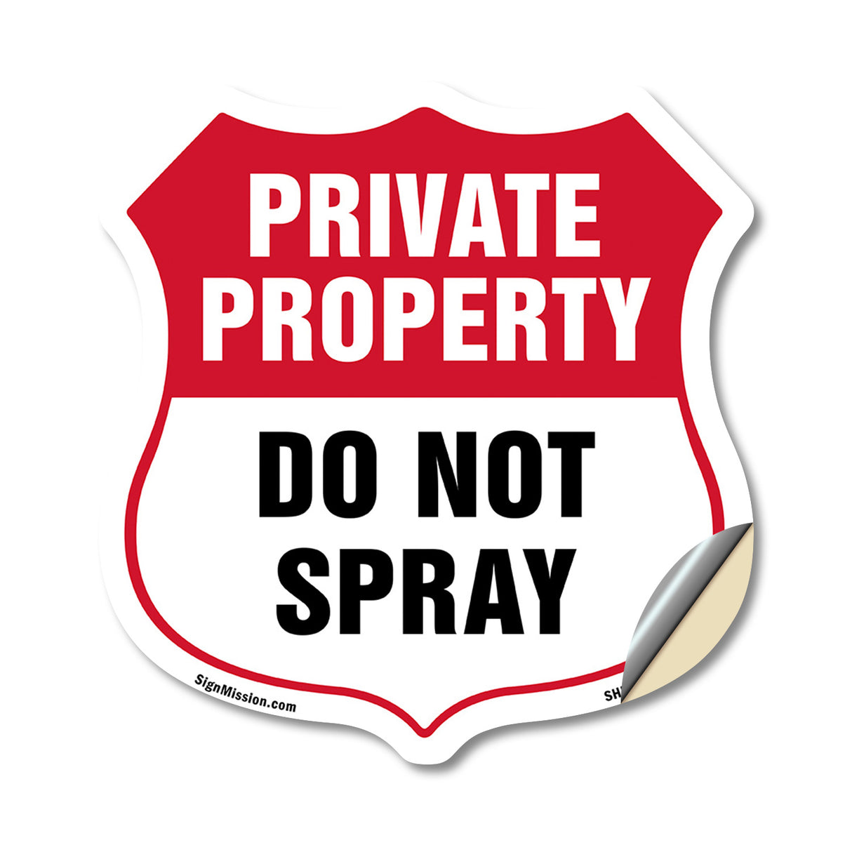 Private Property Shield Sign Do Not Spray