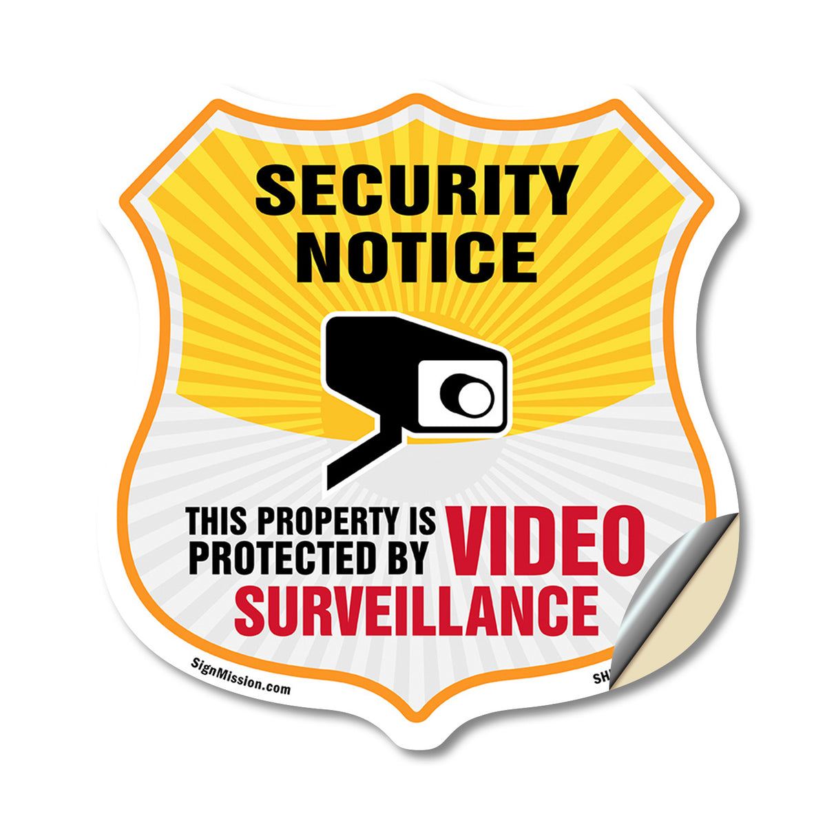 Security Notice Shield Sign This Property Is Protected By Video Surveillance