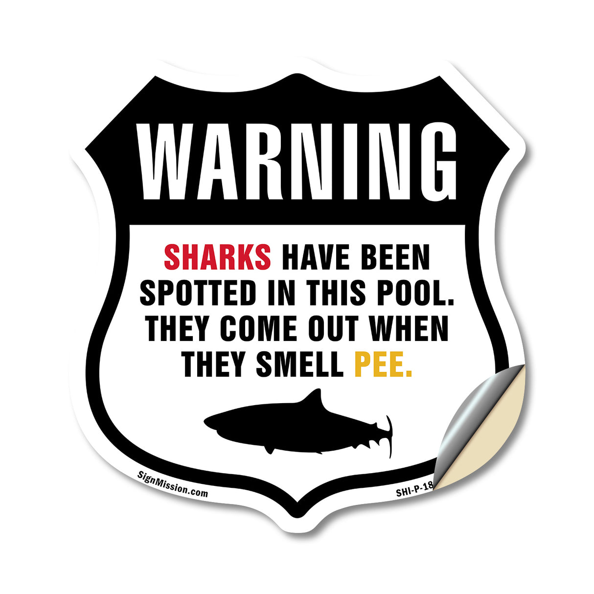 Warning Sharks Have Been Spotted In This Pool The Come Out When They Smell Pee