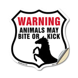 Warning Animals May Bite Or Kick