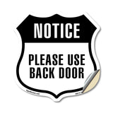 Notice Please Use Back Door