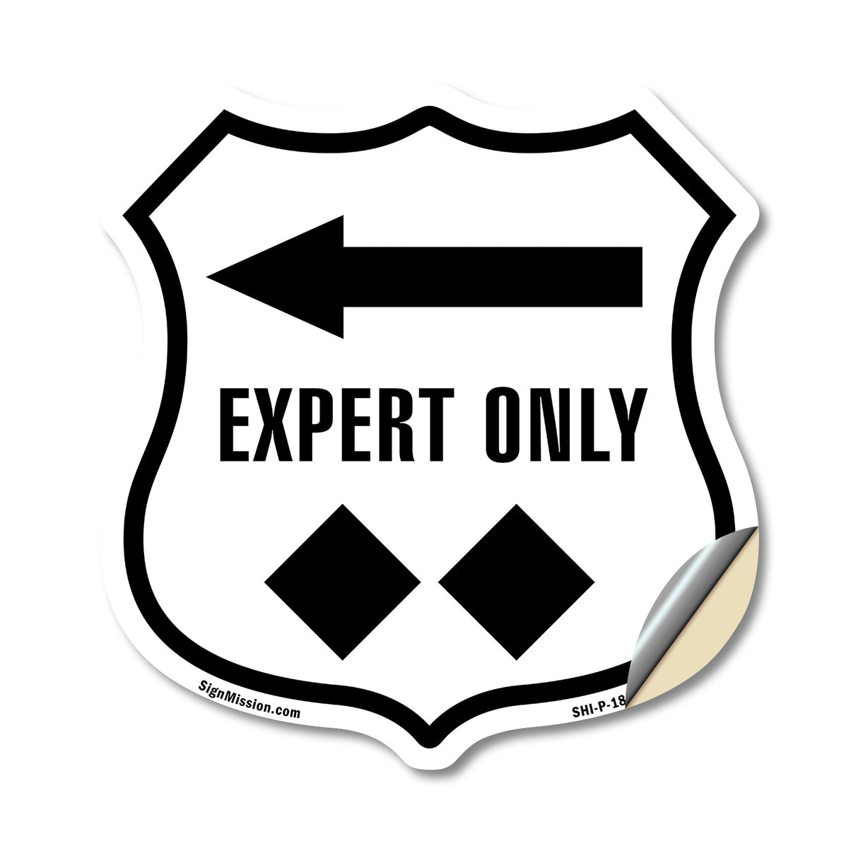 Expert Only Trail Ski Slope Left