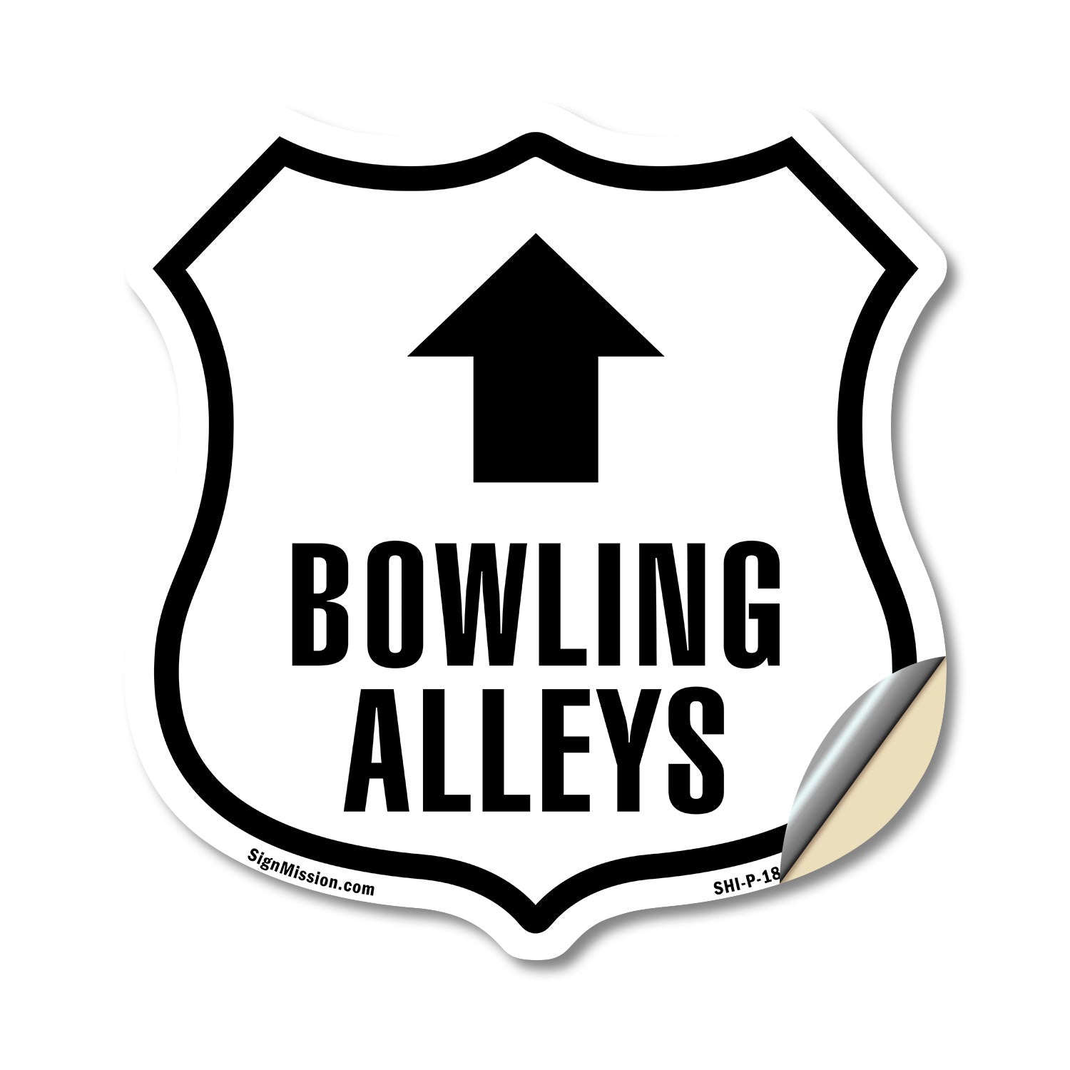 SignMission Bowling Alleys Up Shield Sign - Thumbnail 2