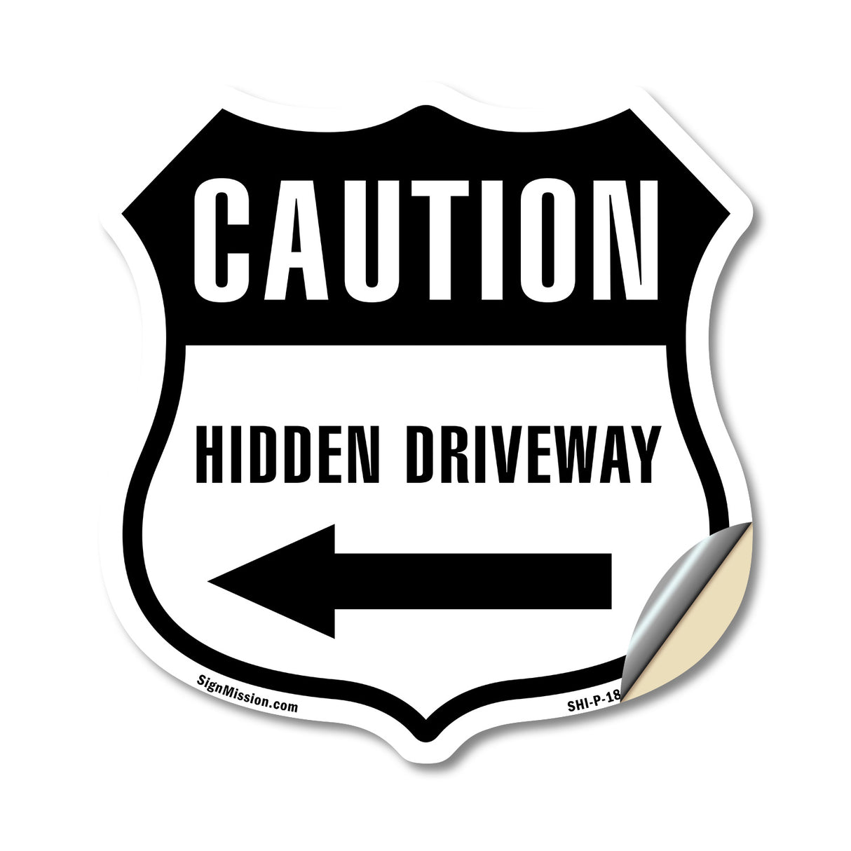 Caution Hidden Driveway Left