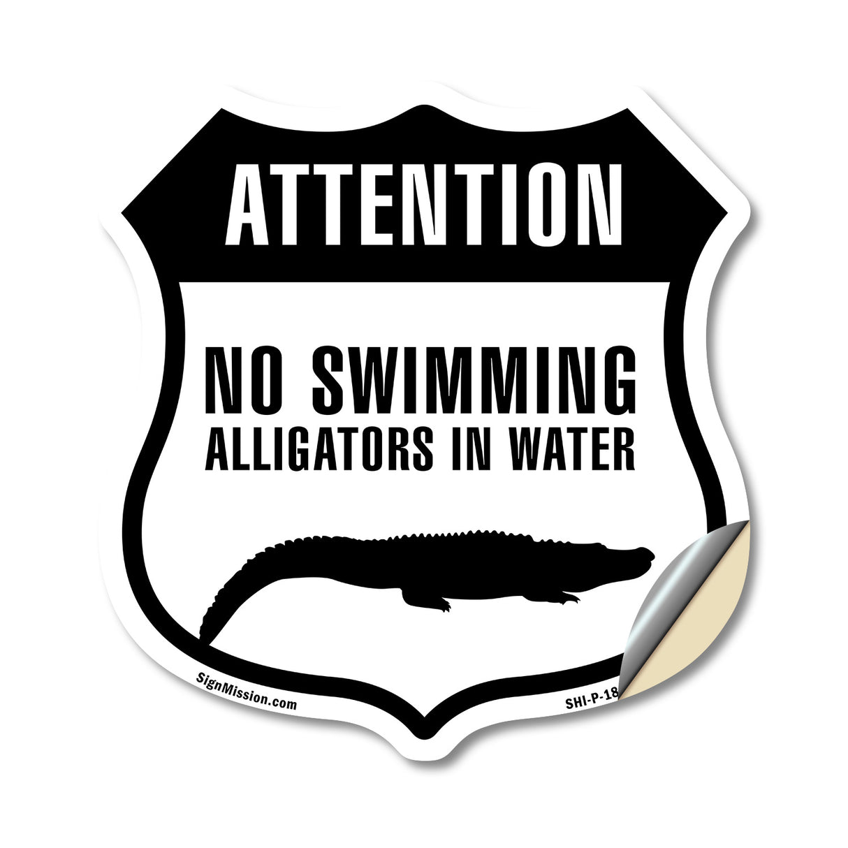 Attention No Swimming Alligators In The Water