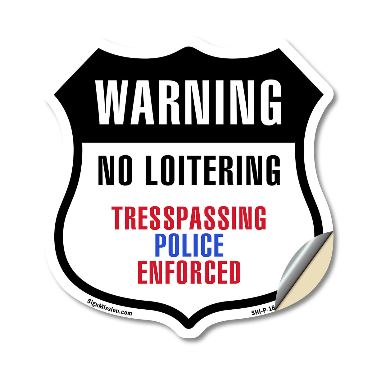 Warning No Loitering Trespassing Police Enforced