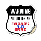 Warning No Loitering Trespassing Police Enforced