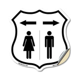 Restroom Women Left Arrow Men Right Arrow