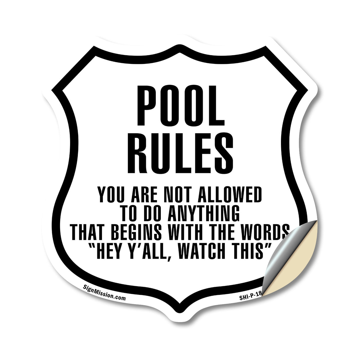 POOL RULES You Are Not Allowed To Do Anything That Begins With The Words... hey y'all watch this