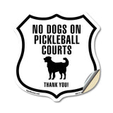 No dogs allowed on Pickleball courts thank you