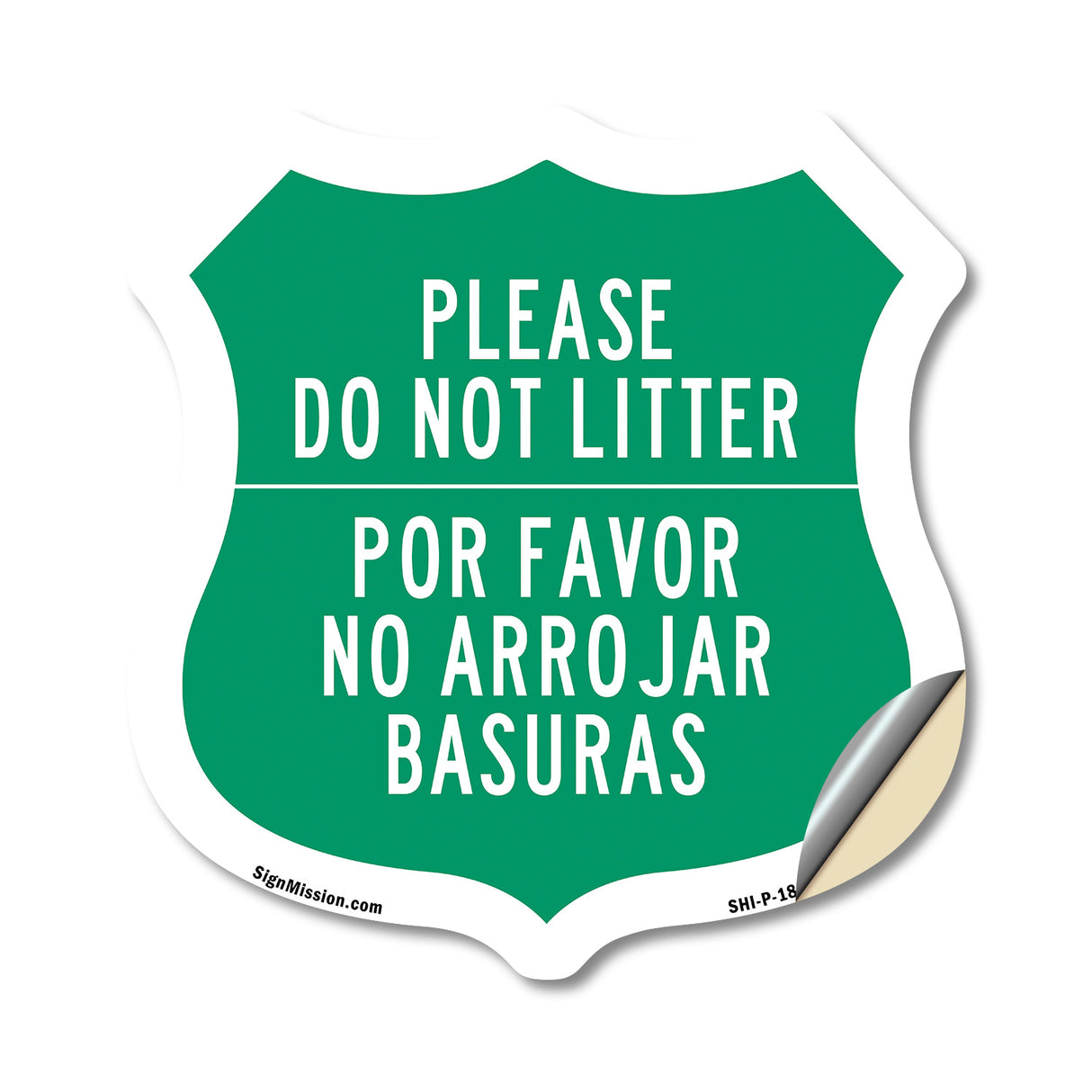 Please Do Not Litter Bilingual English / Spanish