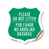 Please Do Not Litter Bilingual English / Spanish