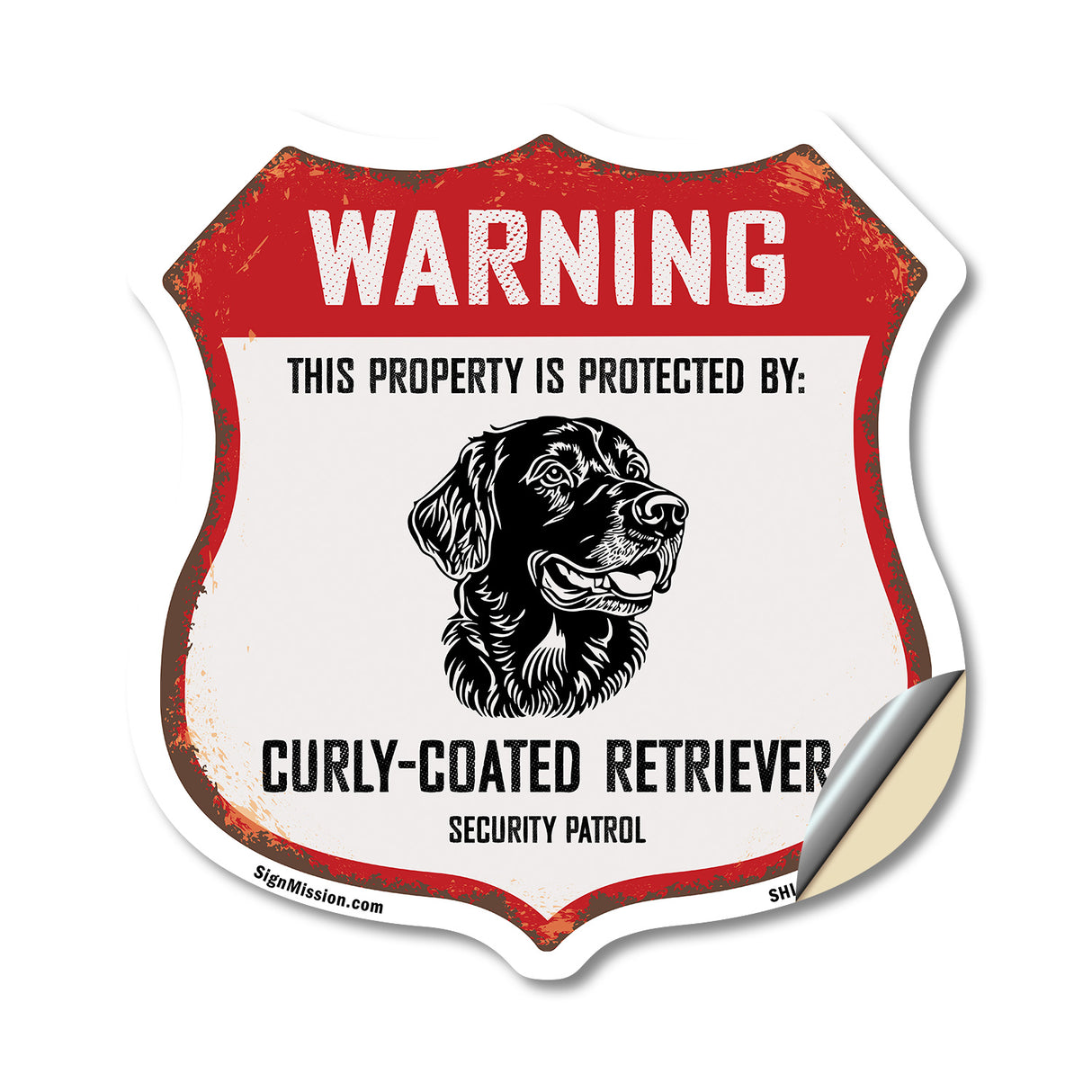 Warning This Property is Protected by Curly-Coated Retriever
