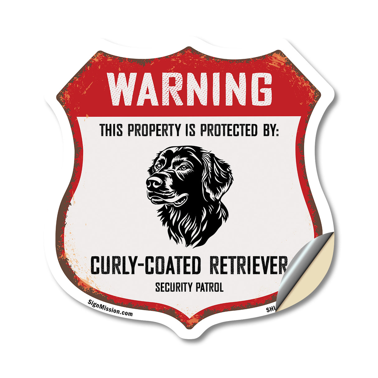 Warning This Property is Protected by Curly Coated Retriever