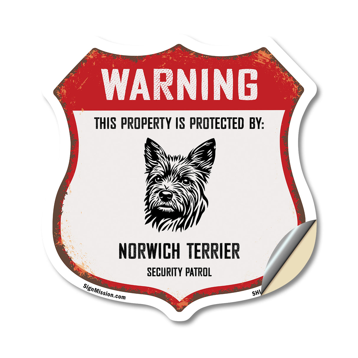 Warning This Property is Protected by Norwich Terrier