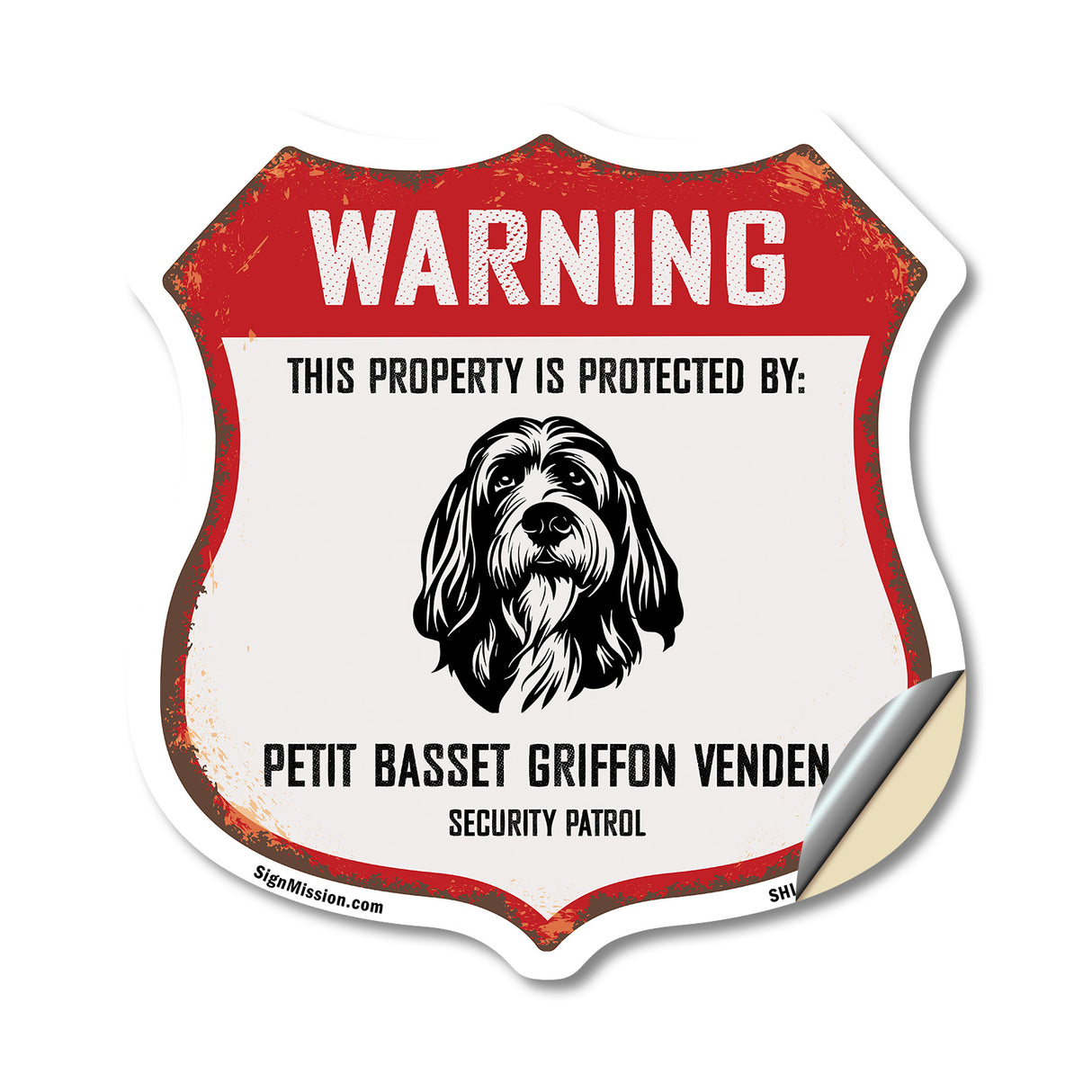Warning This Property is Protected by Petit Basset Griffon Venden