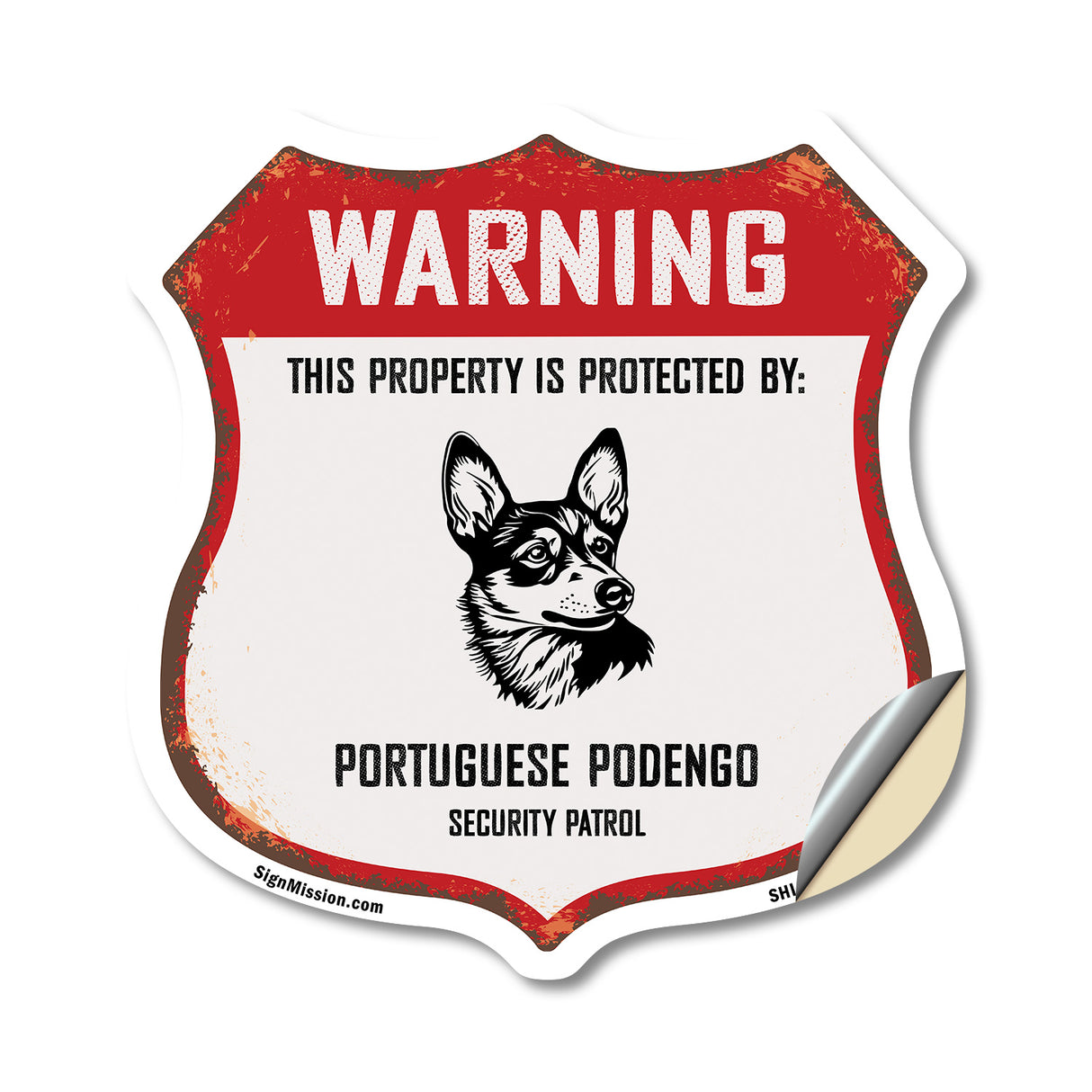 Warning This Property is Protected by Portuguese Podengo