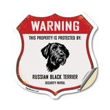 Warning This Property is Protected by Russian Black Terrier
