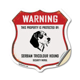Warning This Property is Protected by Serbian Tricolour Hound