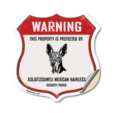 Warning This Property is Protected by Xoloitzcuintli Mexican Hairless